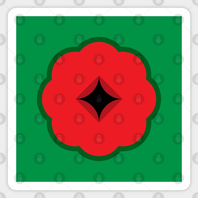 Geometric Red Poppy Flower Sticker by John Uttley